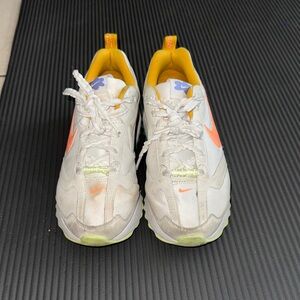Nike White and Orange Athletic Sneakers